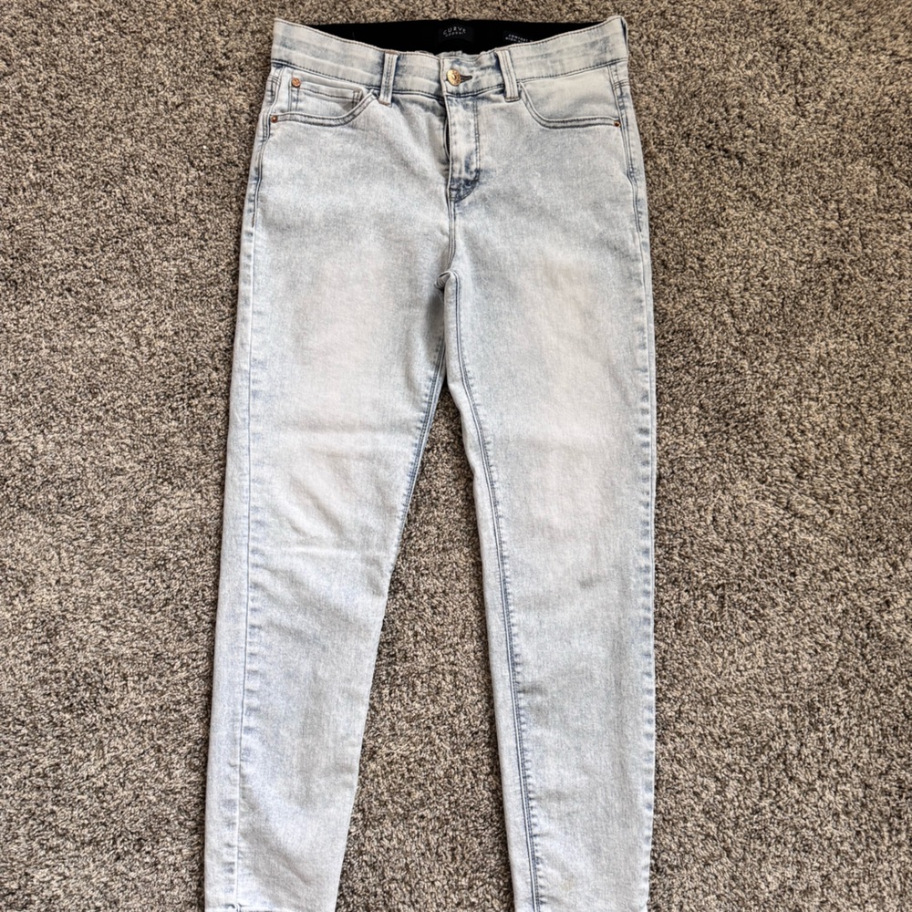 Curve Appeal High Waist Skinny Jeans in Classic Light Blue,Straight Leg Women's